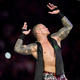Randy Orton poses on the turnbuckle during WWE Super Showdown event in Jeddah.
